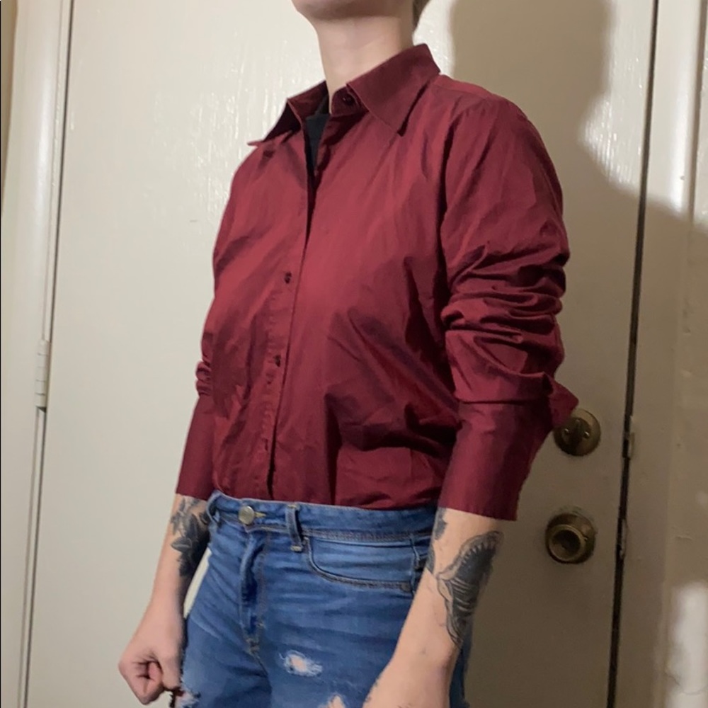 Women’s Red Medium Button-Down